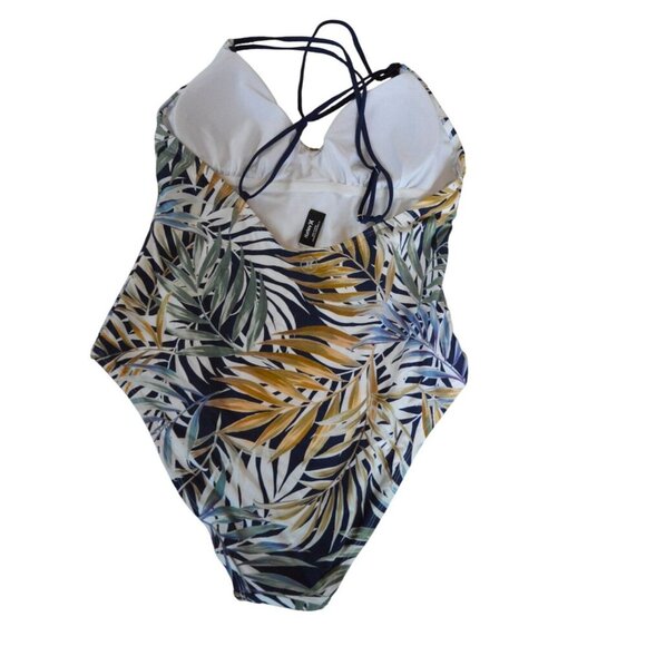 NWOT Hurley Tropical Leaf Print Plus Size XXL One Piece Swimsuit Cross Back Stra - Picture 7 of 7
